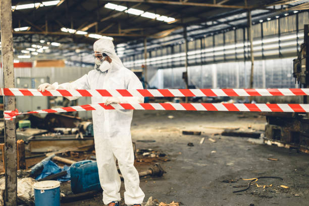 Professional Biohazard Cleanup technician working in Three Rivers, OR